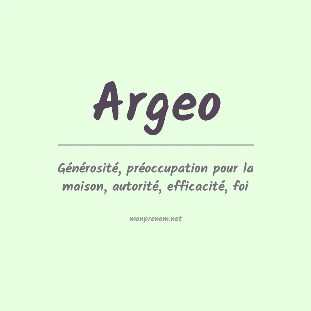 Signification du Prénom Argeo Signification du Prénom Argeo