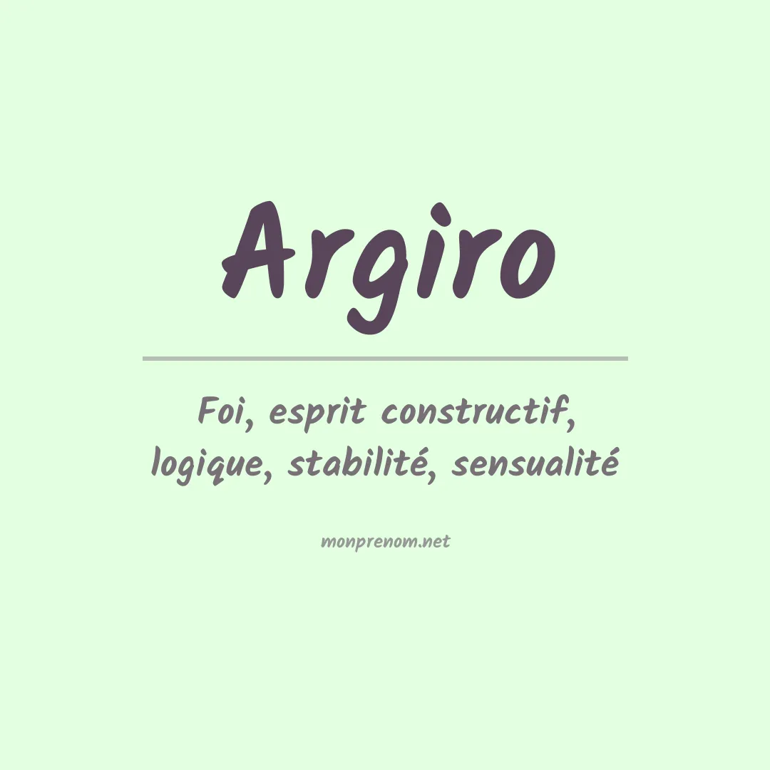 Signification du Prénom Argiro