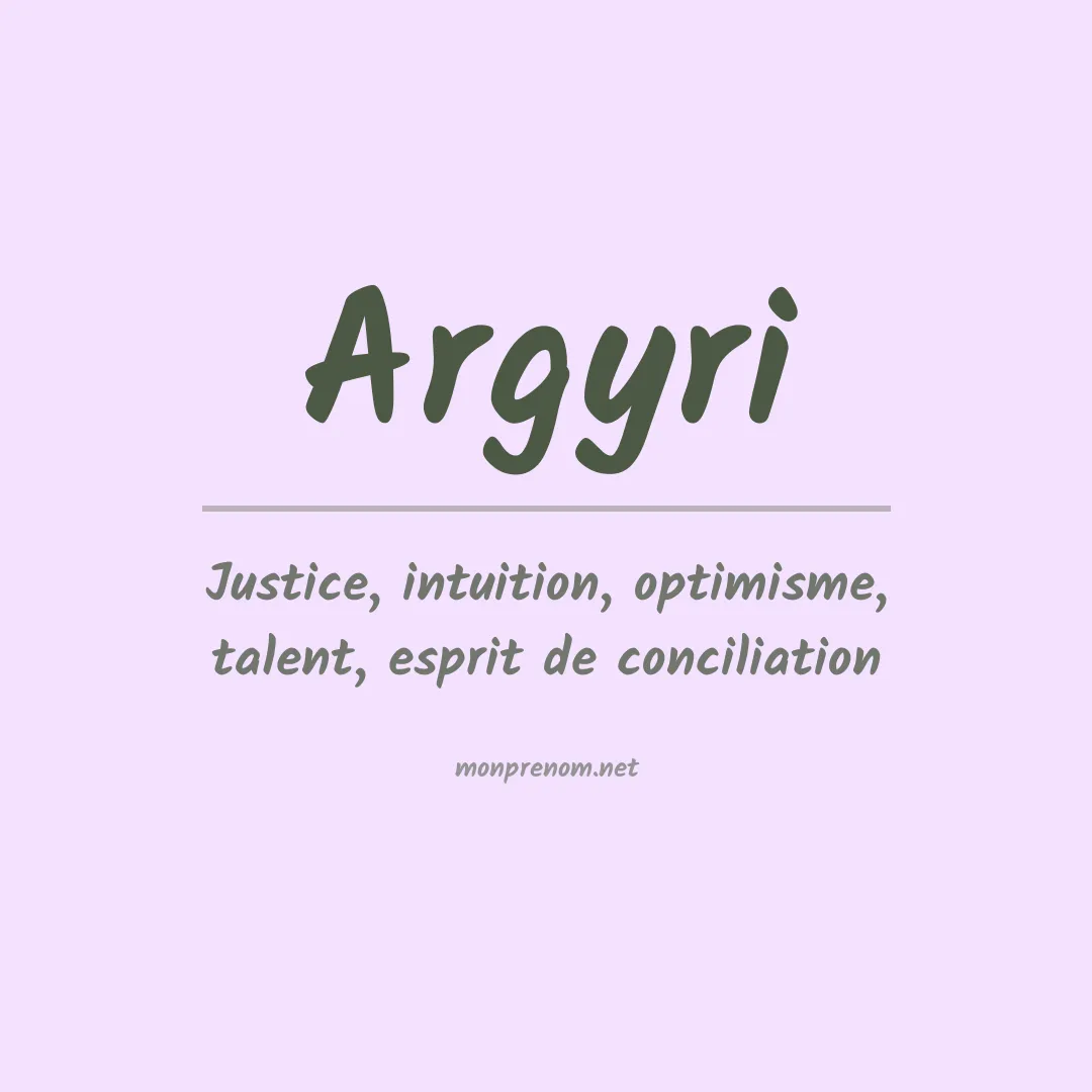 Signification du Prénom Argyri Signification du Prénom Argyri