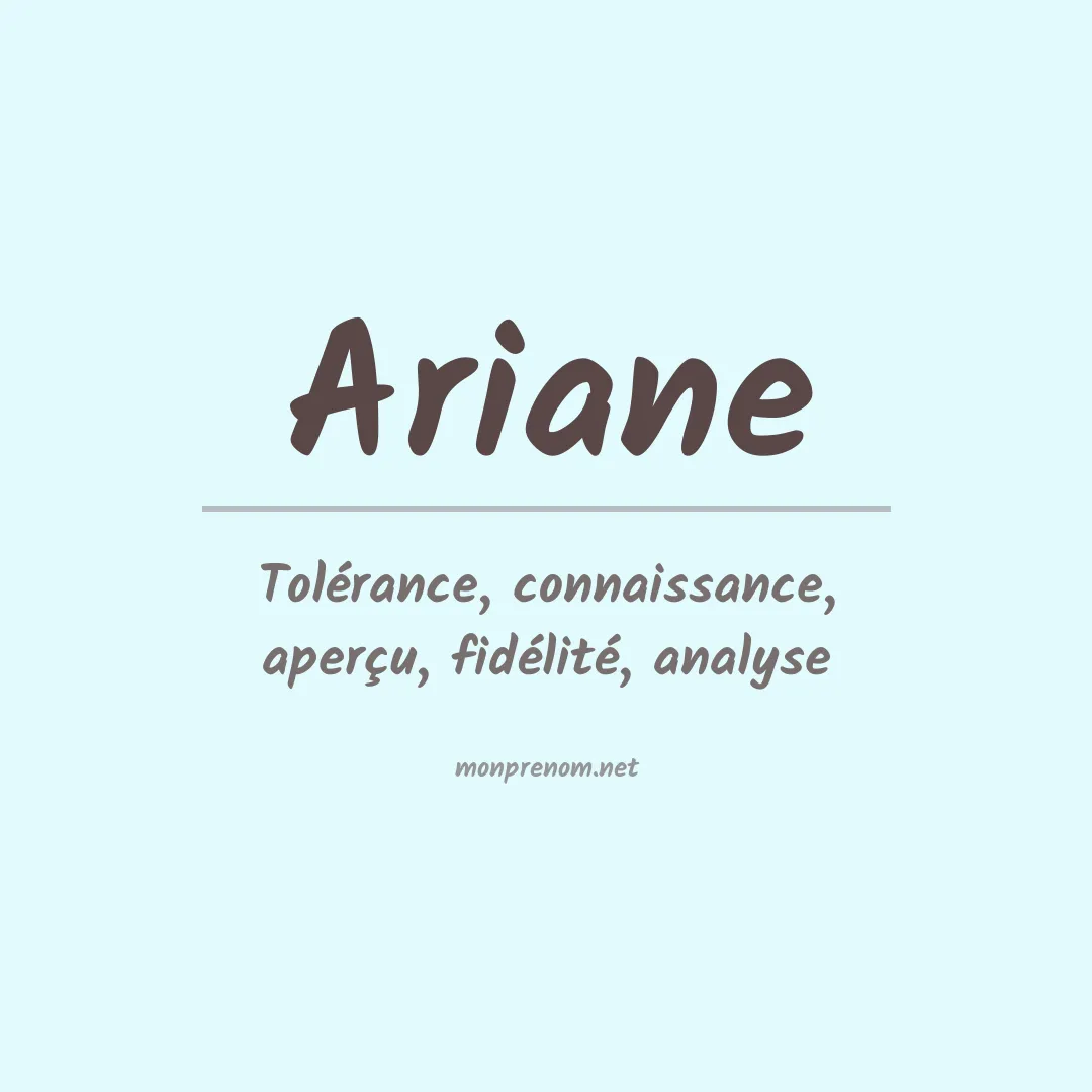 Signification du Prénom Ariane