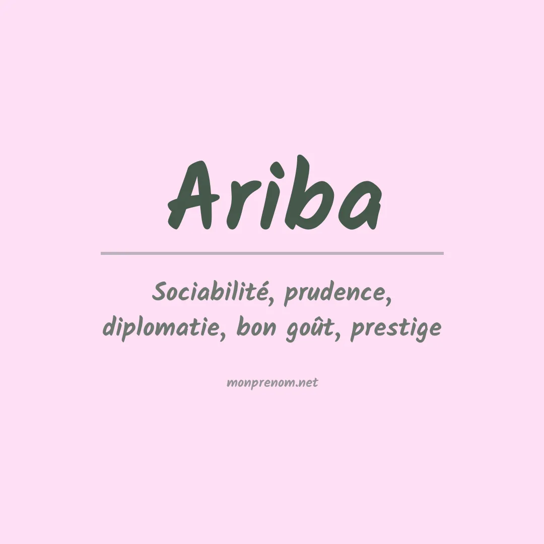 Signification du Prénom Ariba