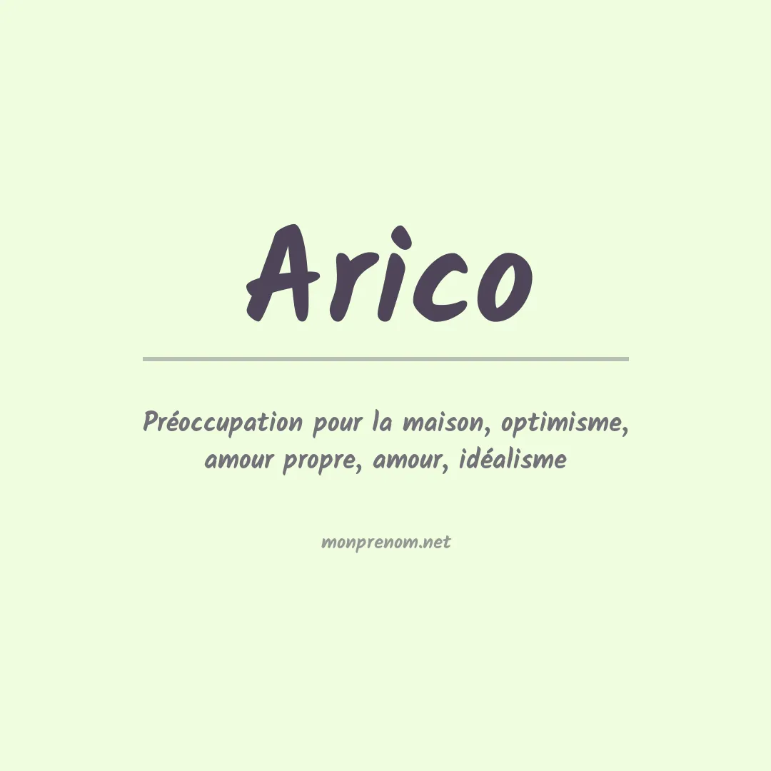 Signification du Prénom Arico