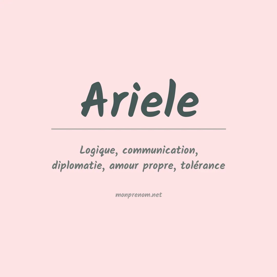 Signification du Prénom Ariele