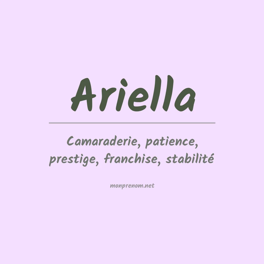 Signification du Prénom Ariella Signification du Prénom Ariella