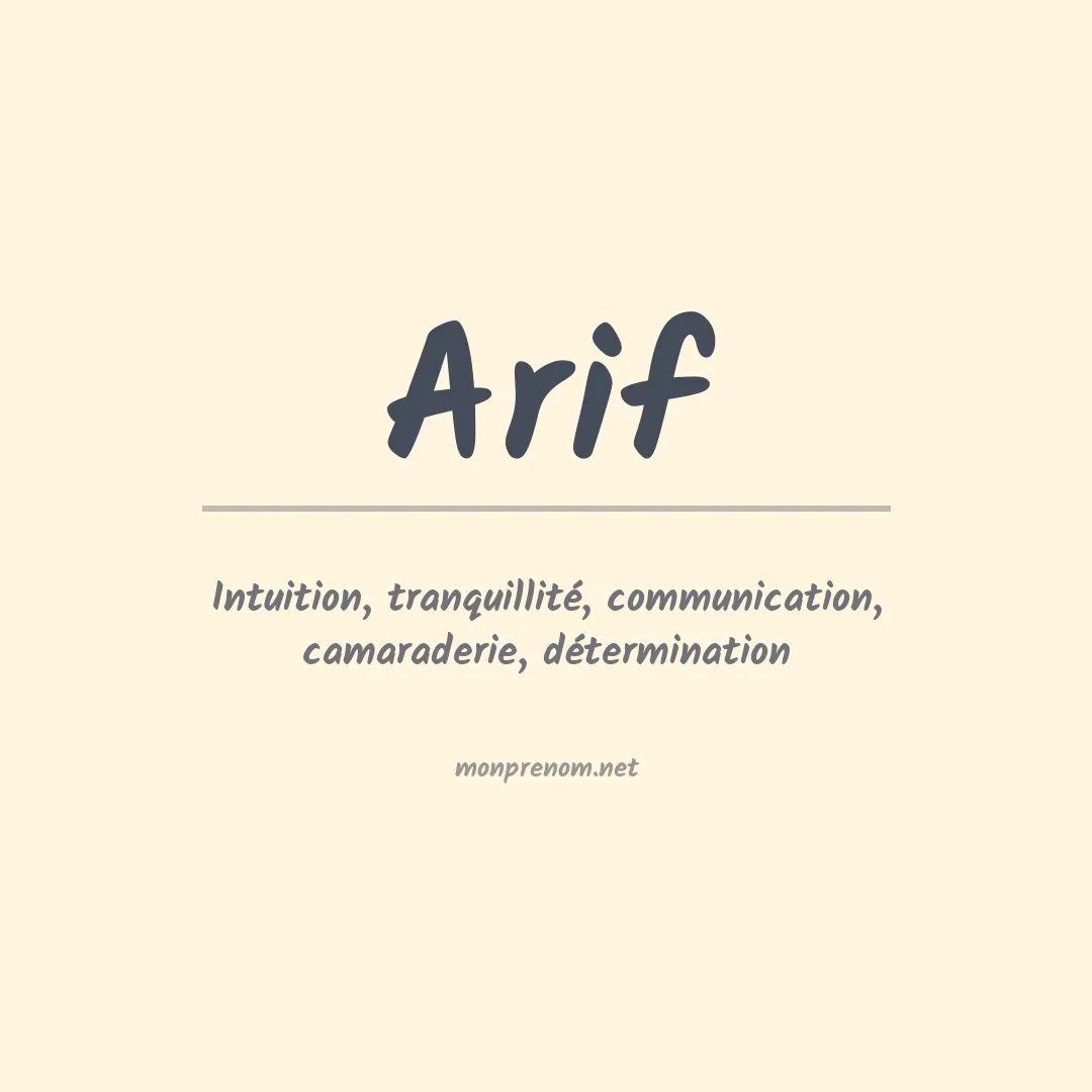 Signification du Prénom Arif