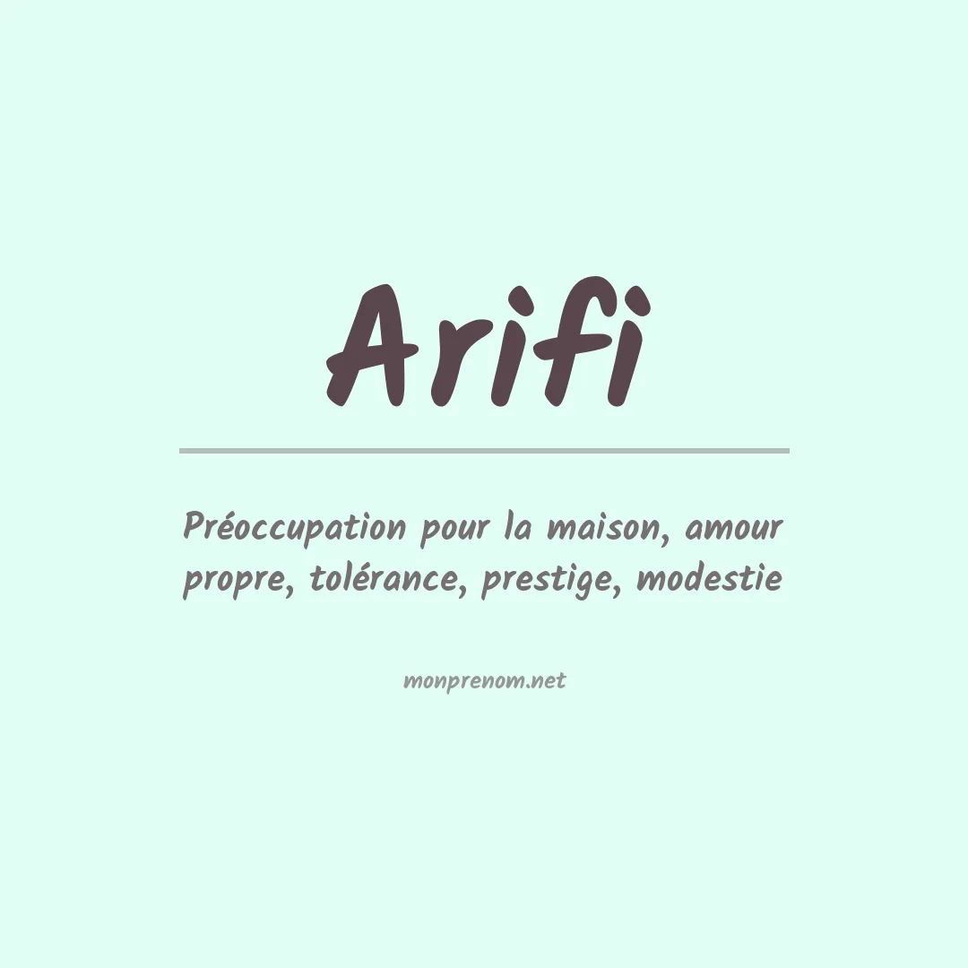 Signification du Prénom Arifi