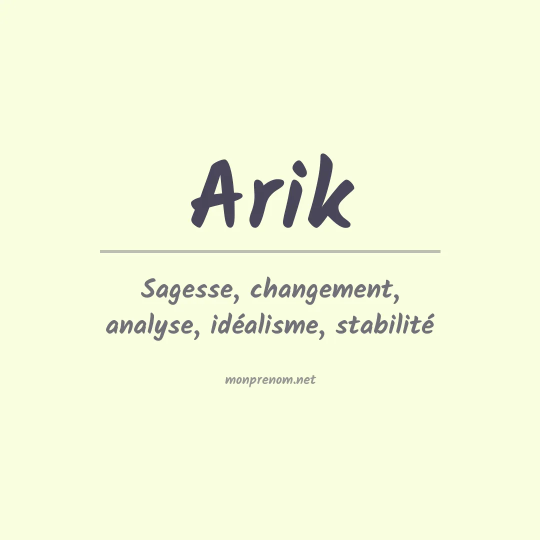 Signification du Prénom Arik Signification du Prénom Arik