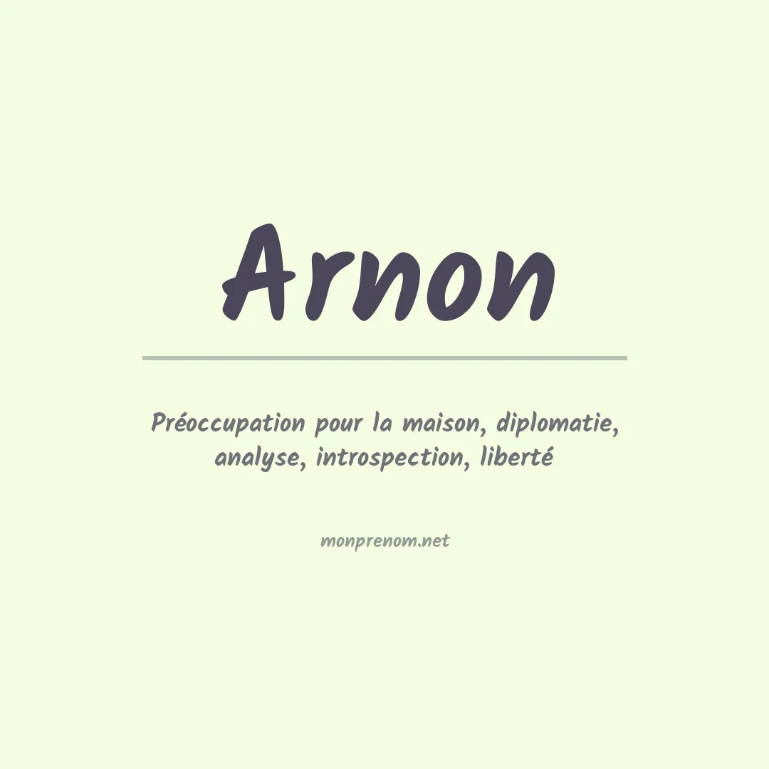 Signification du Prénom Arnon