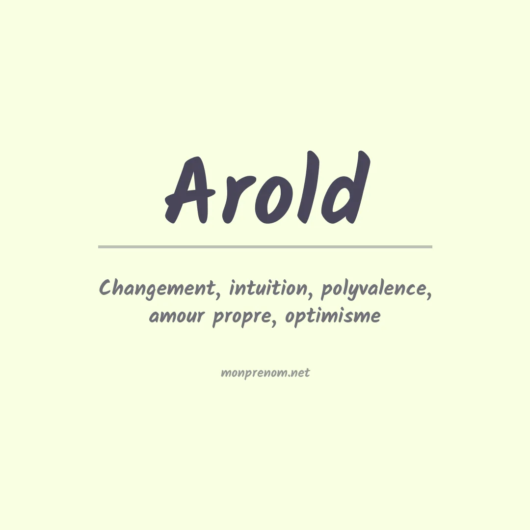 Signification du Prénom Arold