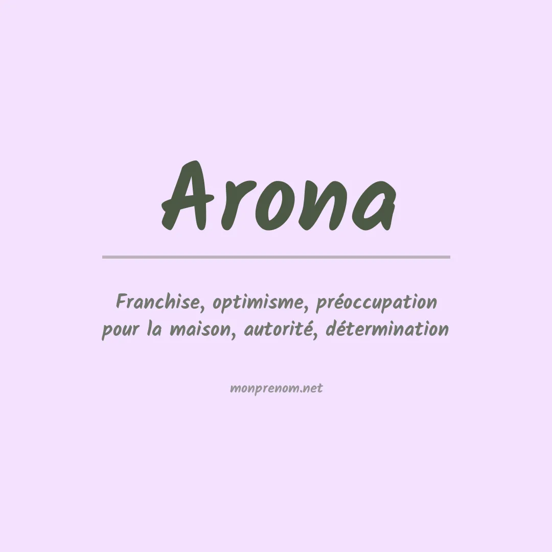 Signification du Prénom Arona Signification du Prénom Arona