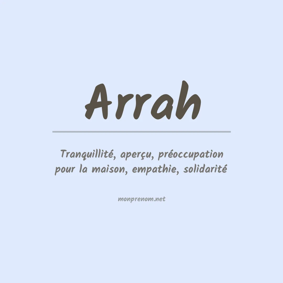 Signification du Prénom Arrah Signification du Prénom Arrah
