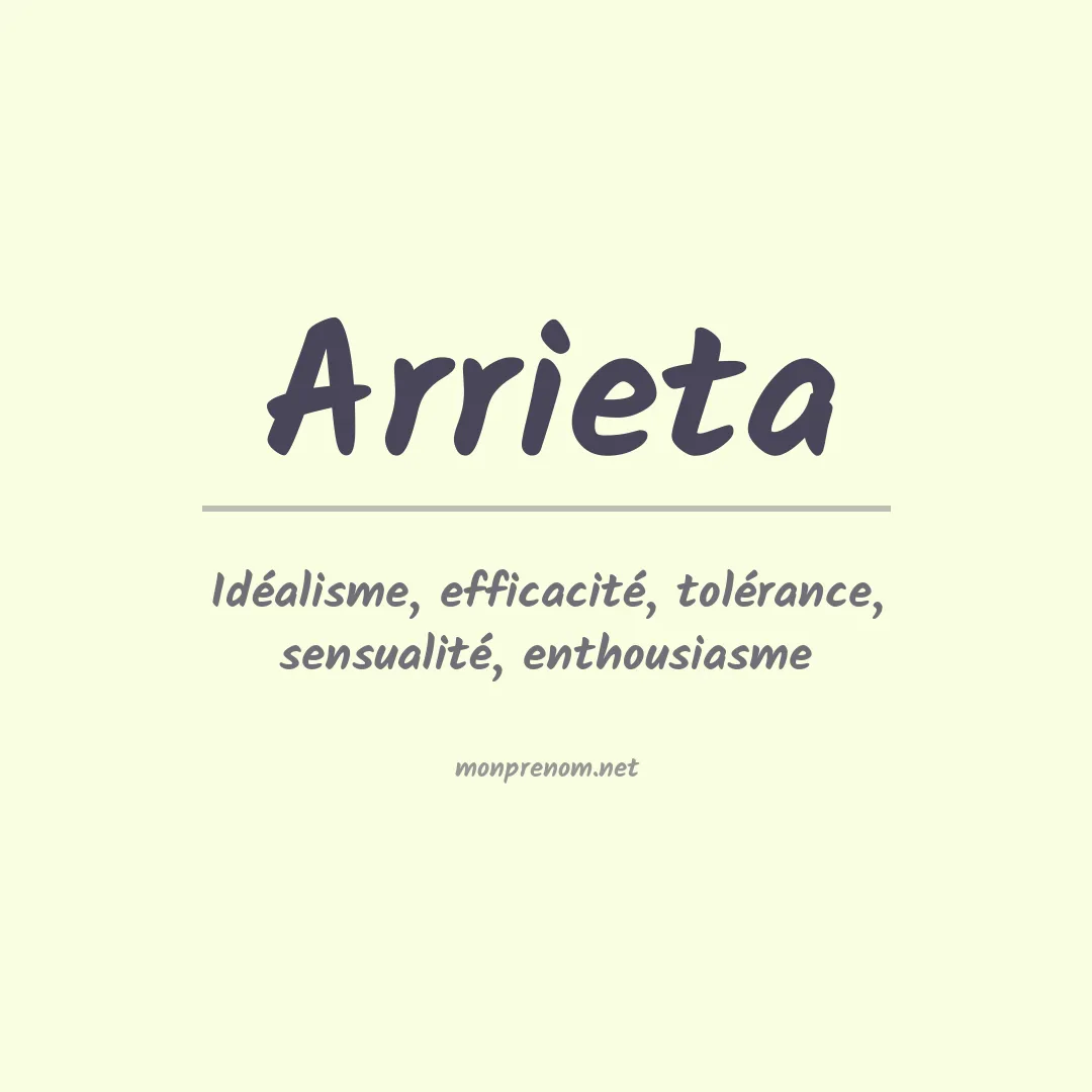 Signification du Prénom Arrieta