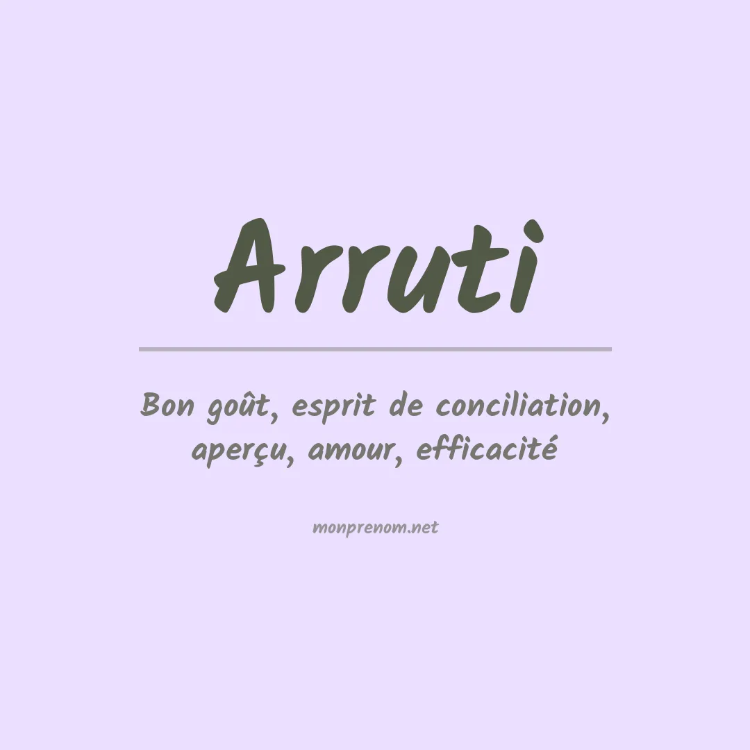 Signification du Prénom Arruti