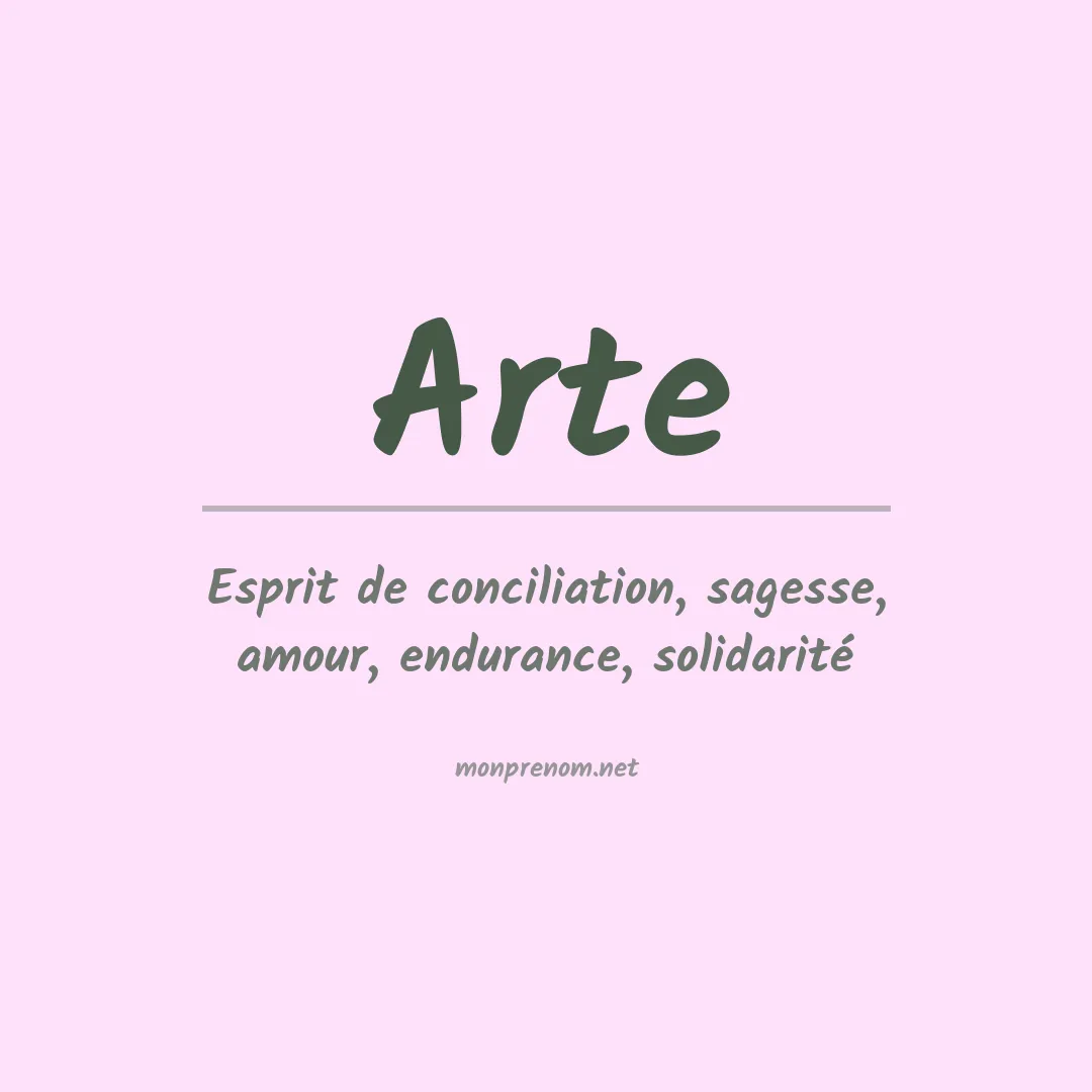 Signification du Prénom Arte Signification du Prénom Arte