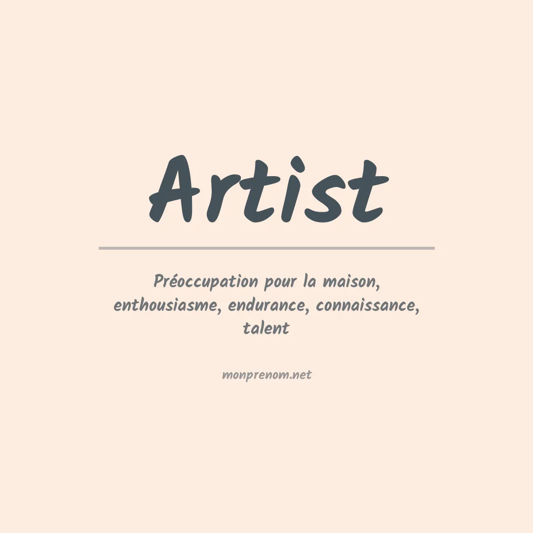 Signification du Prénom Artist