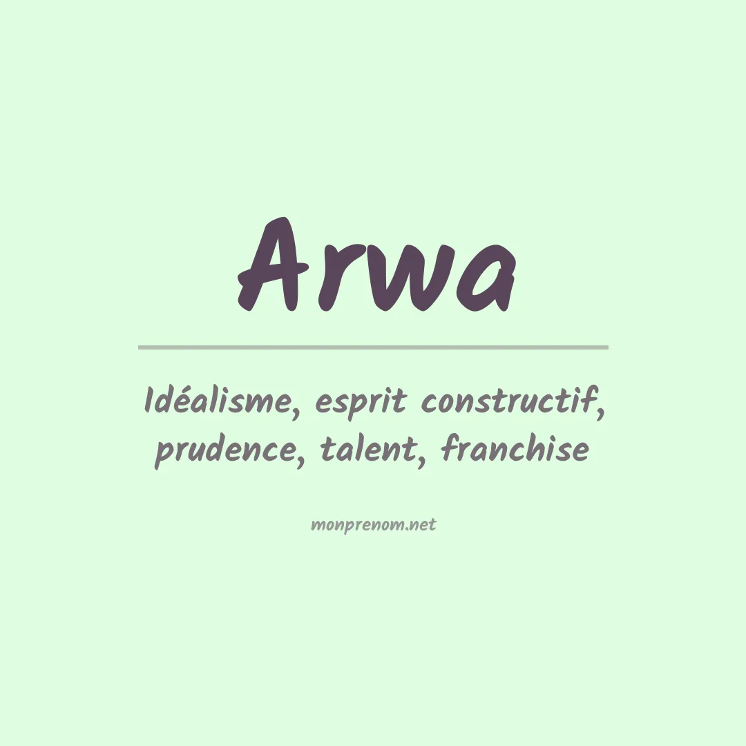 Signification du Prénom Arwa