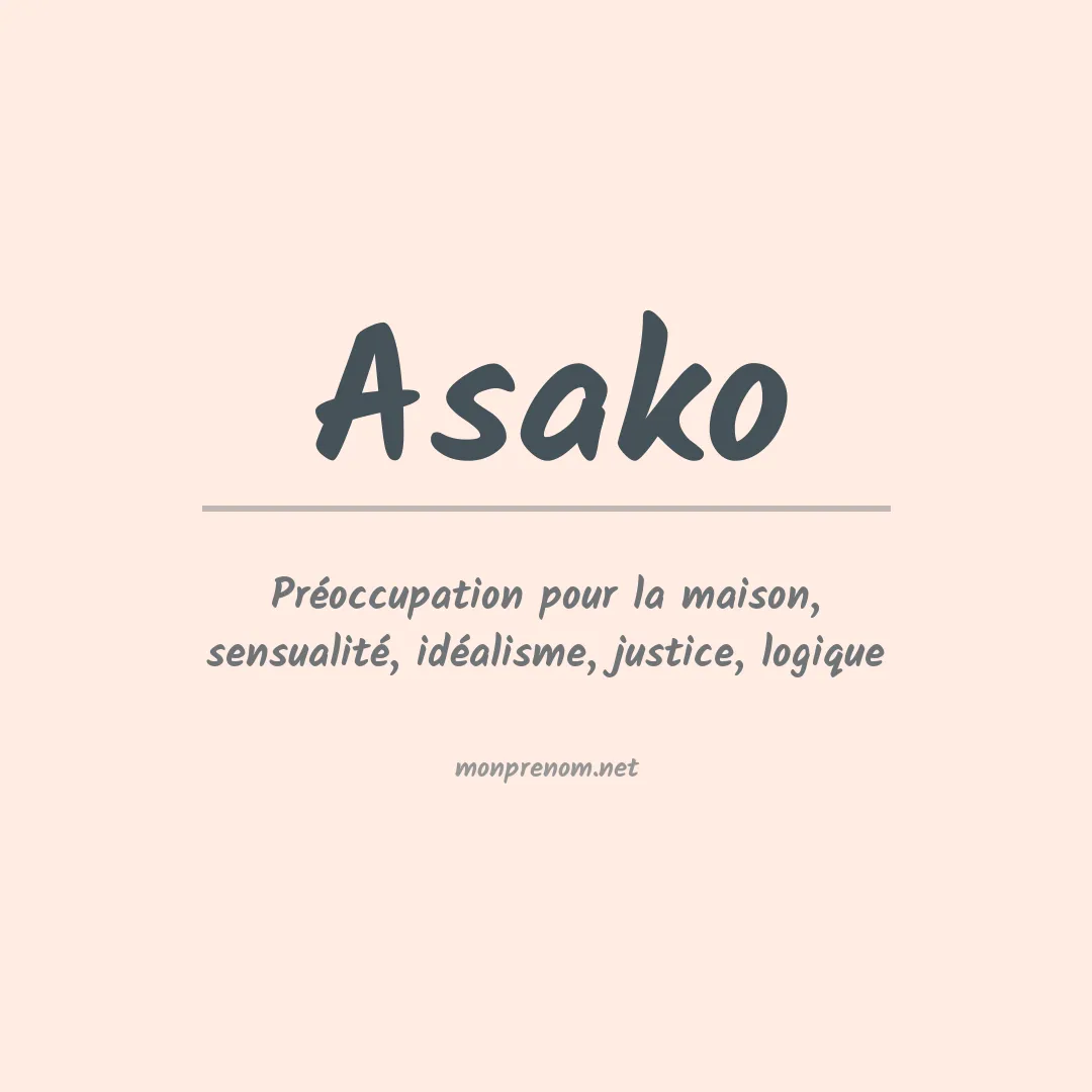 Signification du Prénom Asako Signification du Prénom Asako