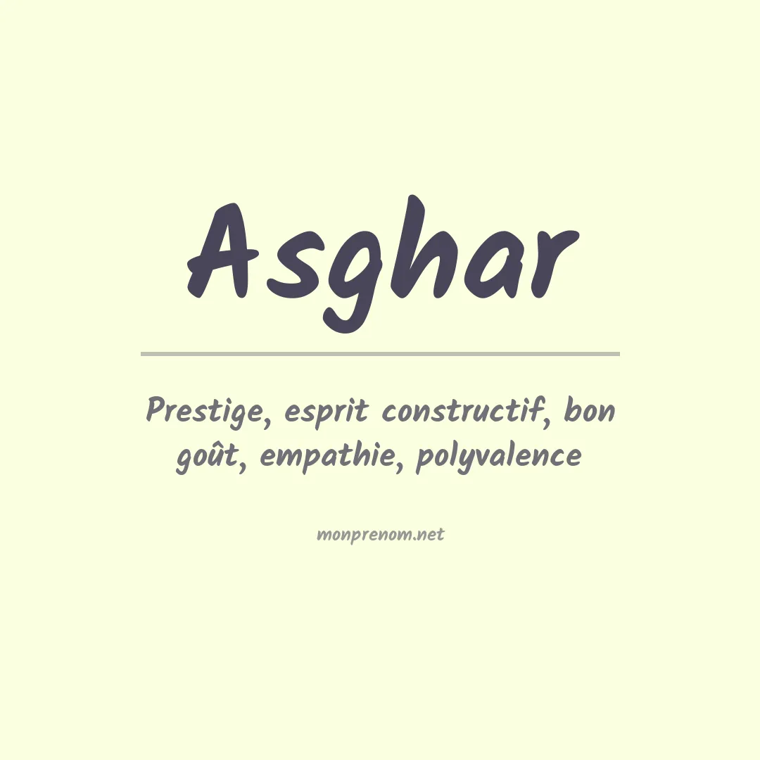 Signification du Prénom Asghar Signification du Prénom Asghar