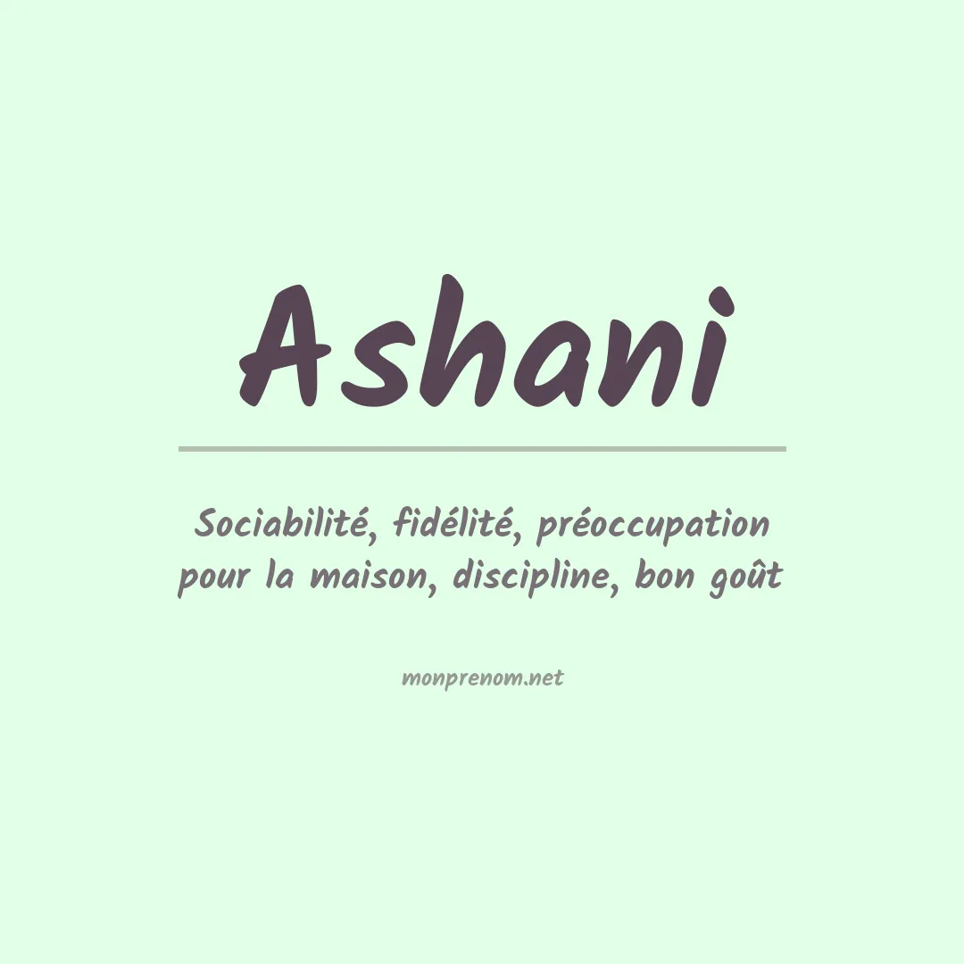 Signification du Prénom Ashani Signification du Prénom Ashani