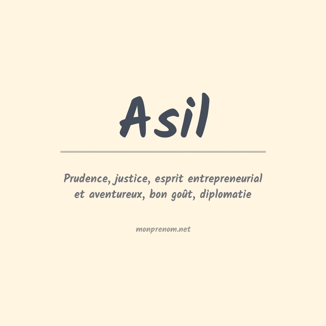 Signification du Prénom Asil