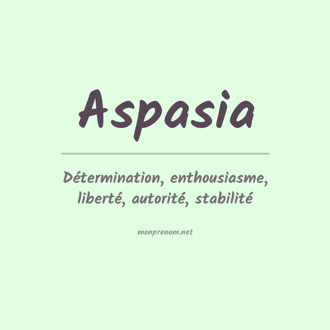 Signification du Prénom Aspasia