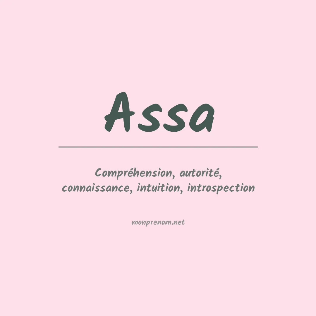 Signification du Prénom Assa