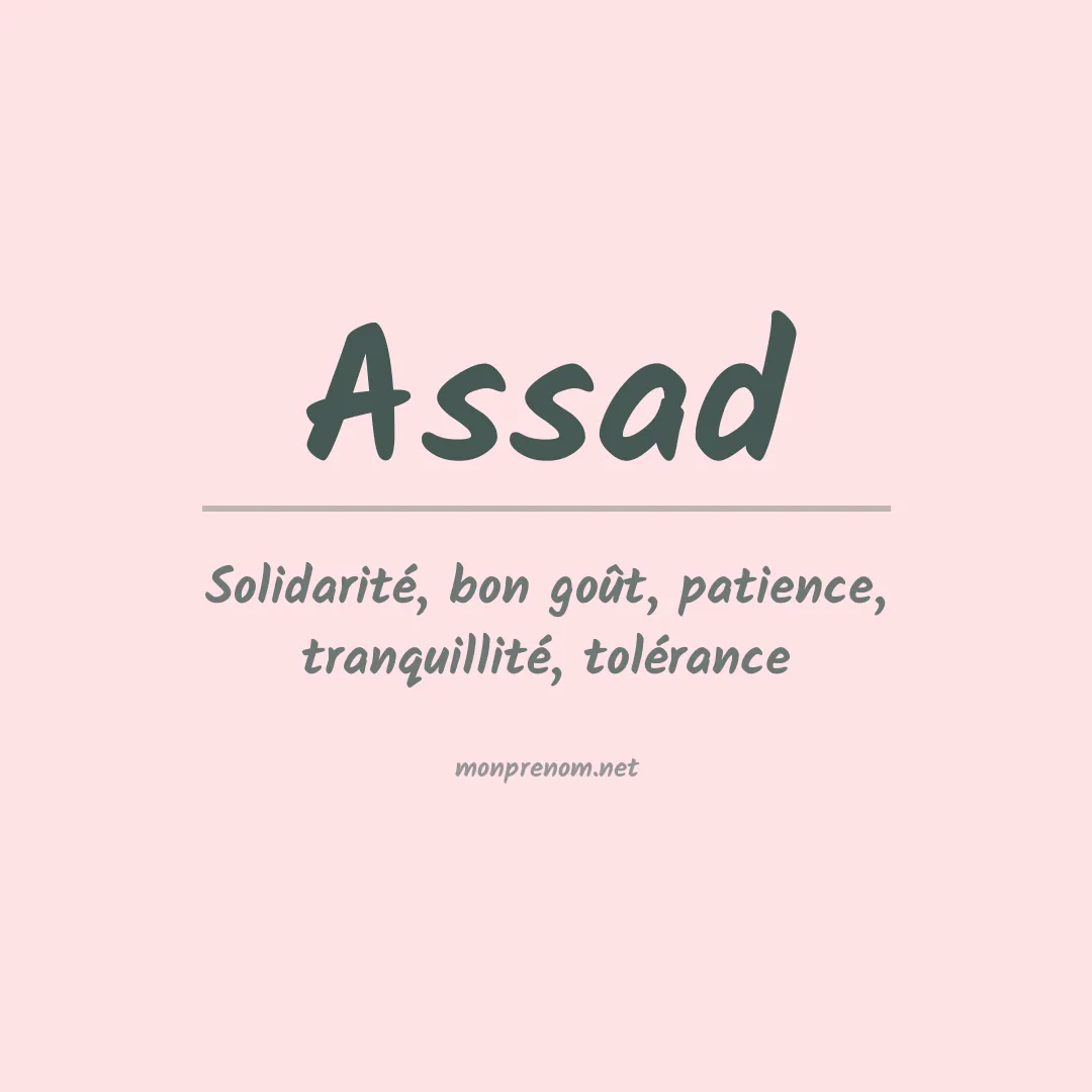 Signification du Prénom Assad