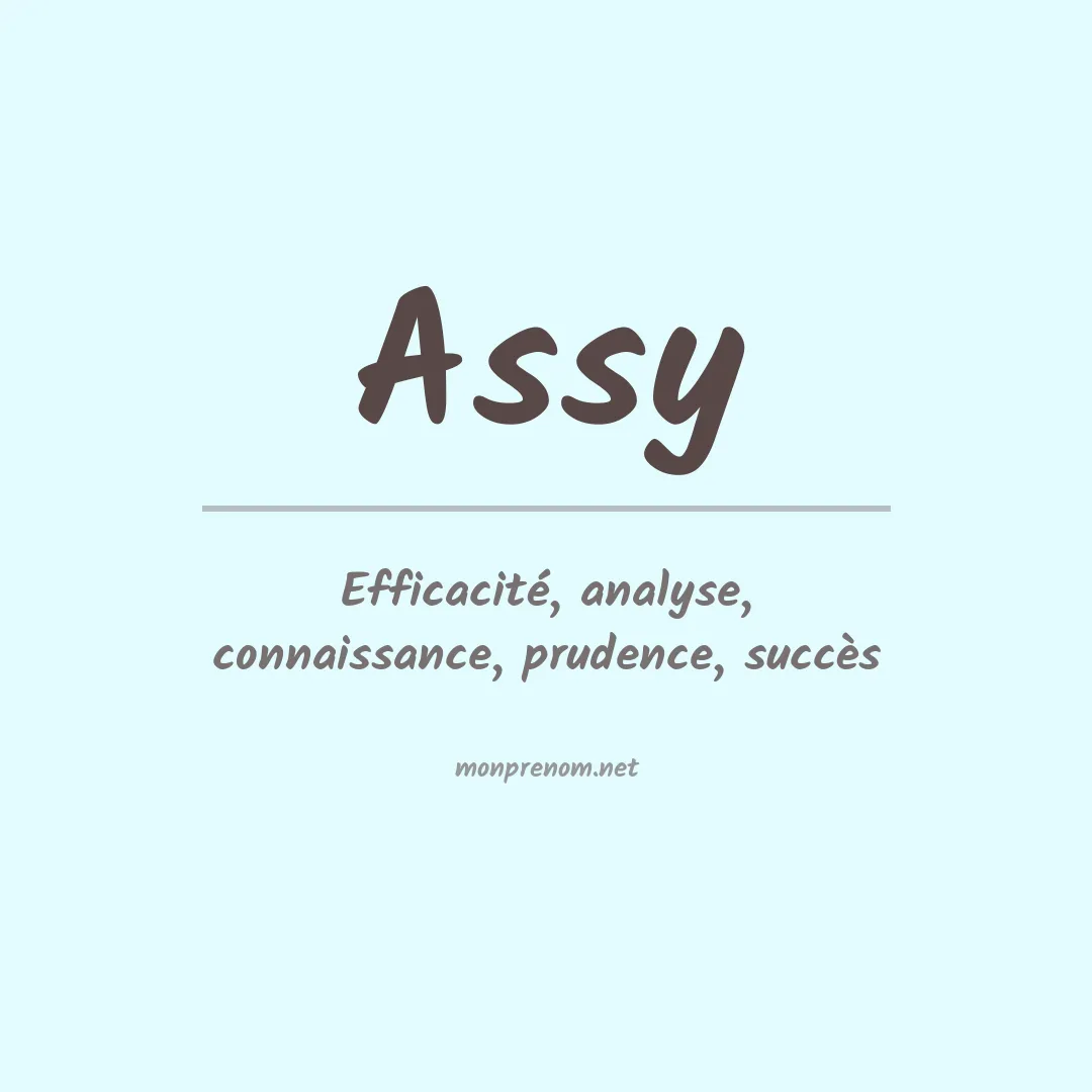 Signification du Prénom Assy Signification du Prénom Assy