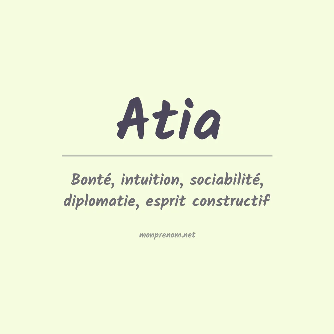 Signification du Prénom Atia Signification du Prénom Atia