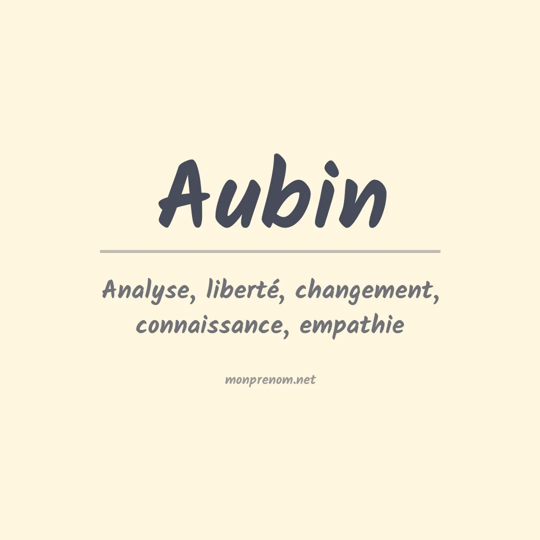Signification du Prénom Aubin