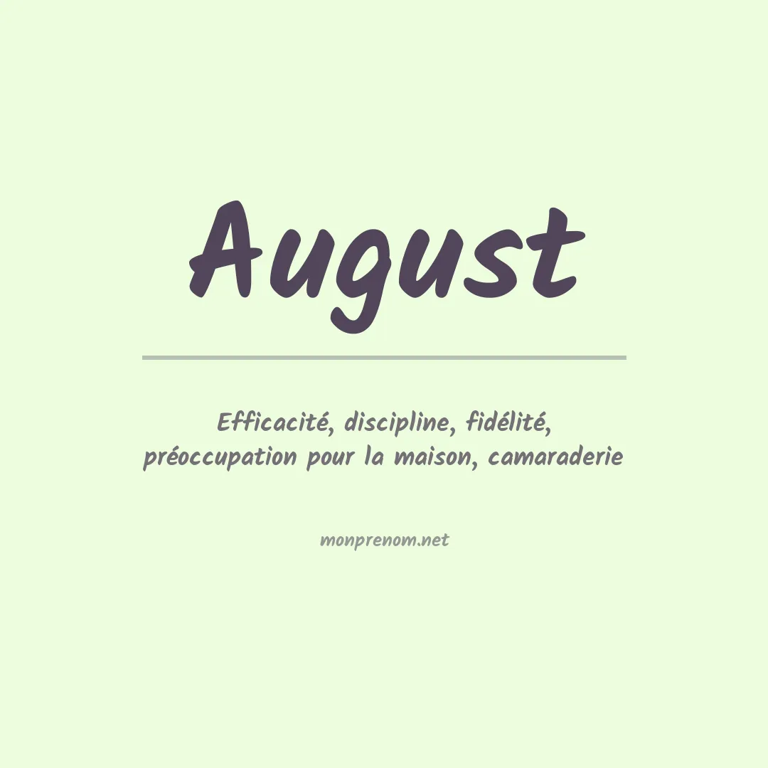 Signification du Prénom August