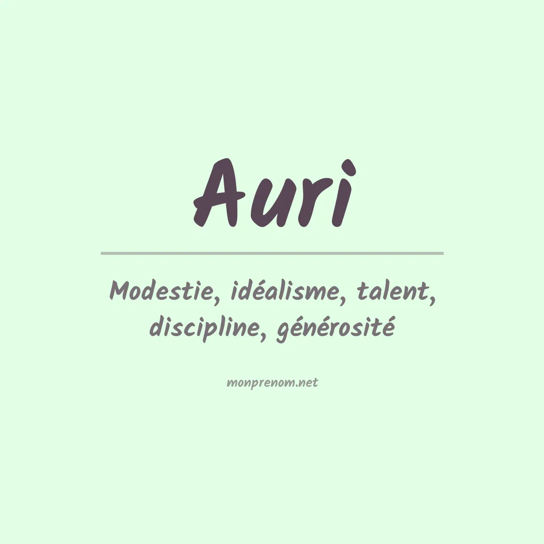 Signification du Prénom Auri