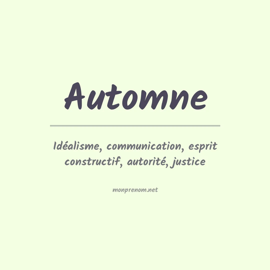Signification du Prénom Automne Signification du Prénom Automne