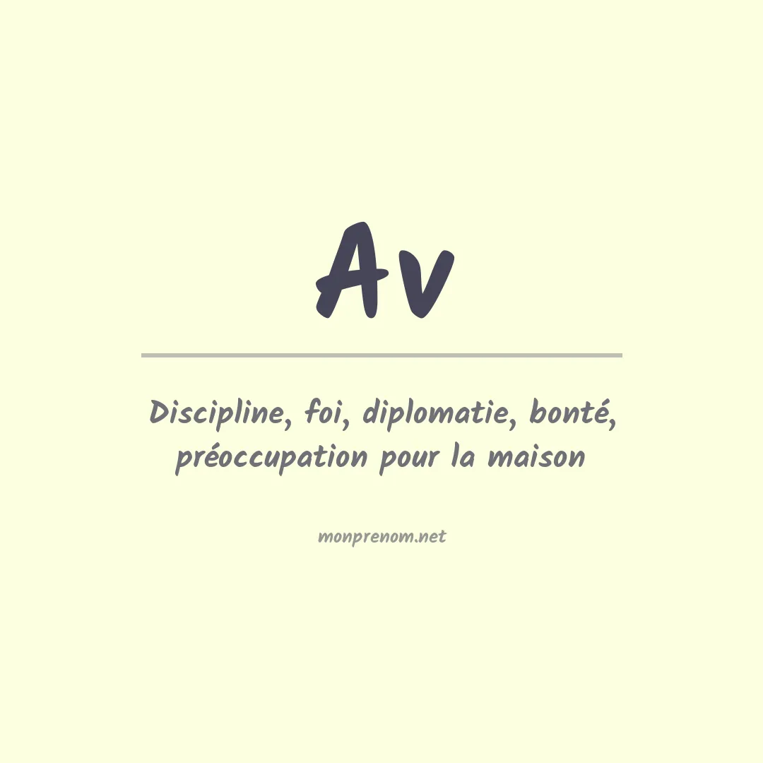 Signification du Prénom Av Signification du Prénom Av