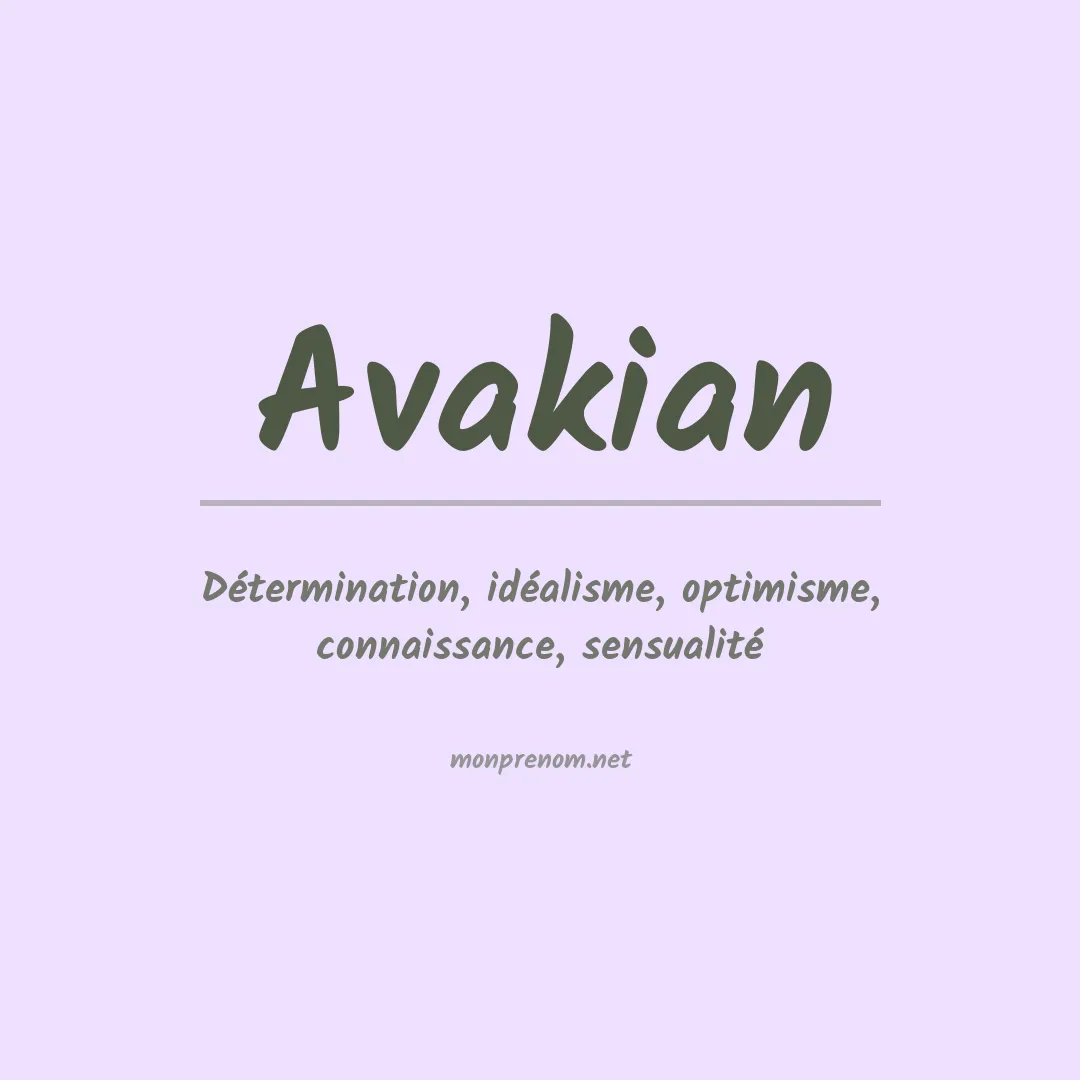 Signification du Prénom Avakian