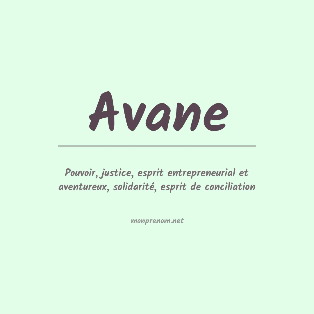 Signification du Prénom Avane Signification du Prénom Avane