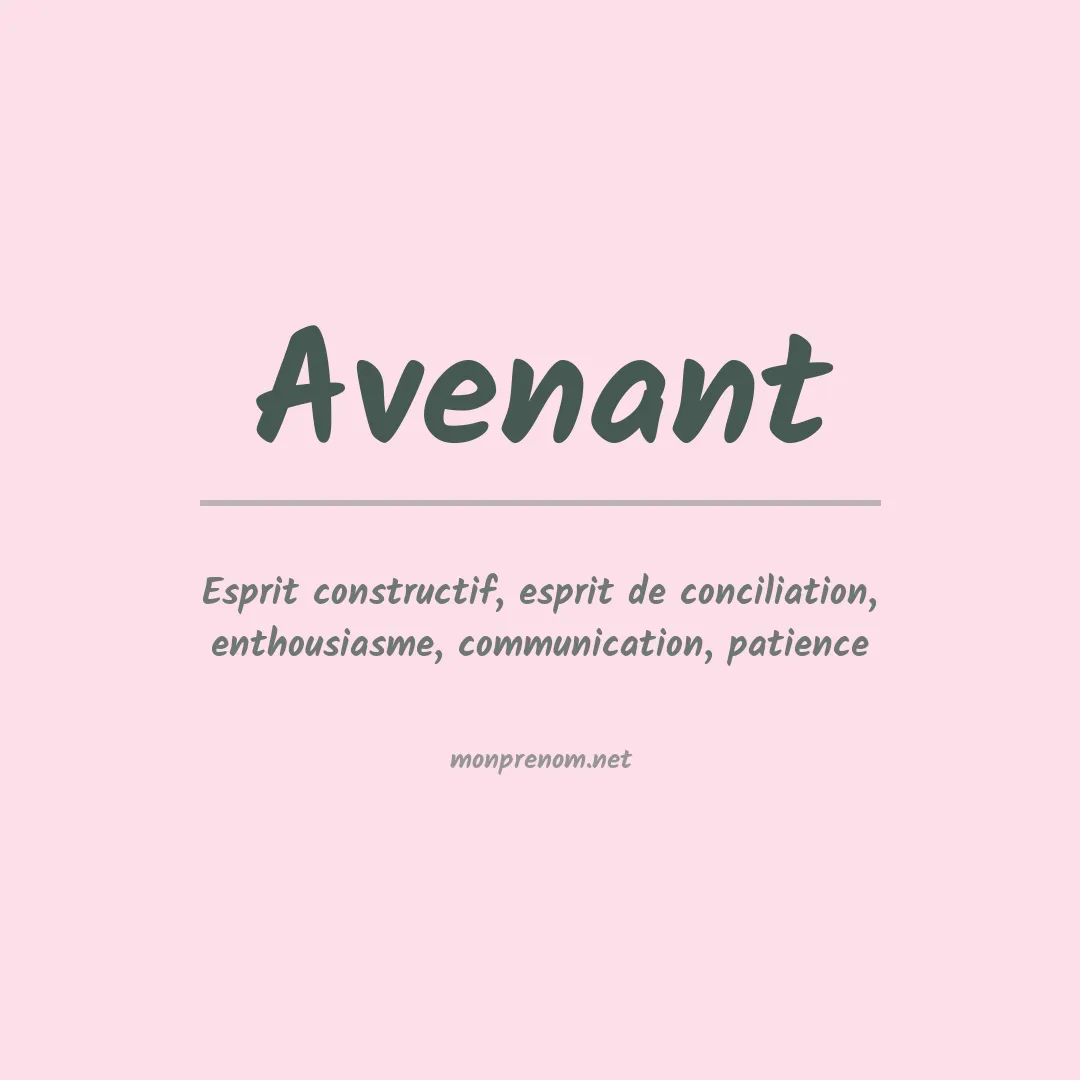 Signification du Prénom Avenant