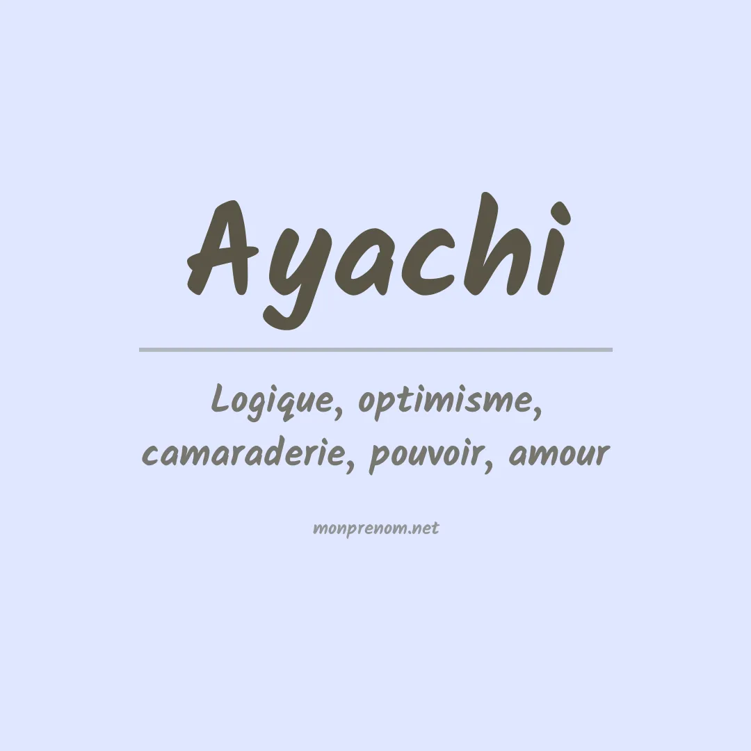 Signification du Prénom Ayachi Signification du Prénom Ayachi