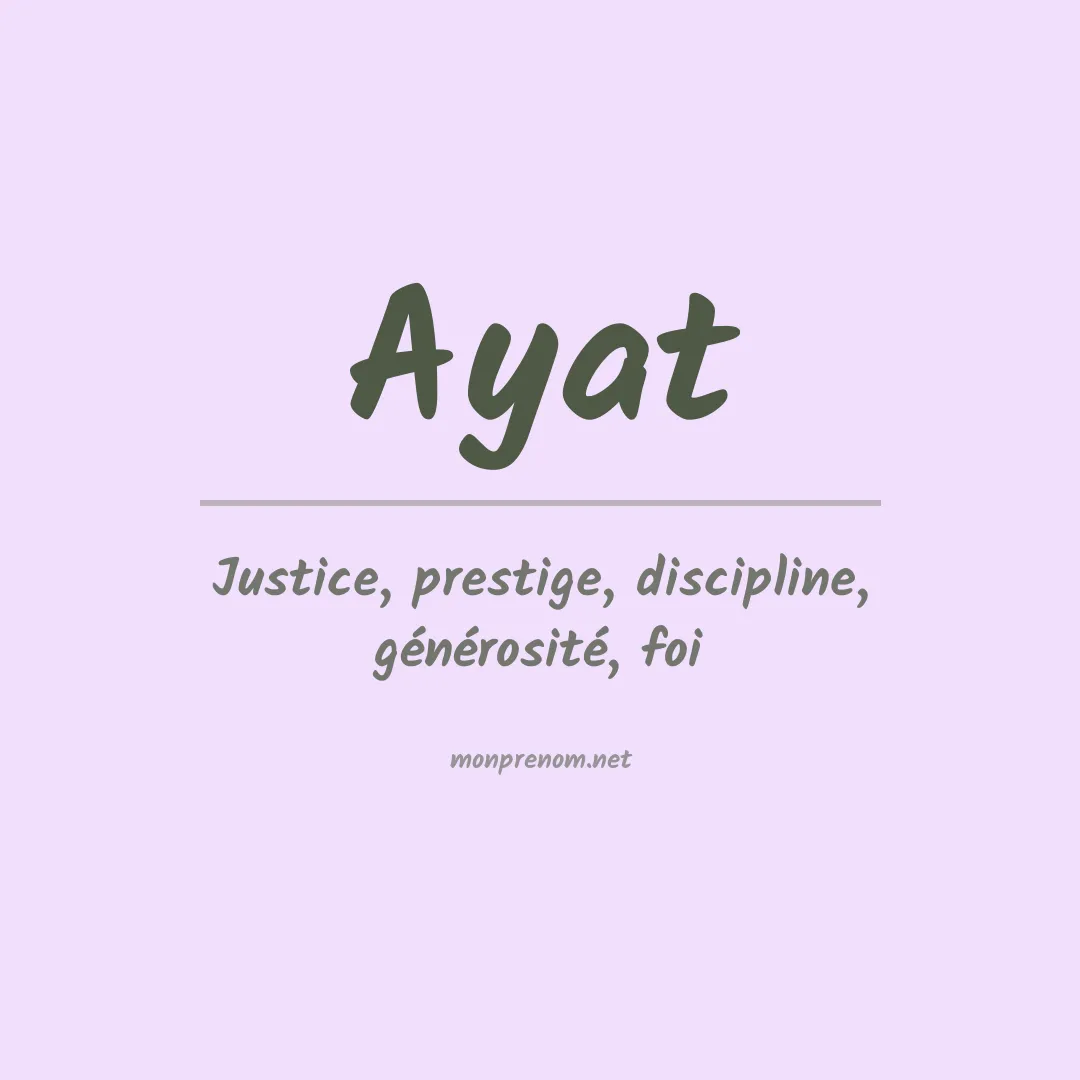 Signification du Prénom Ayat Signification du Prénom Ayat