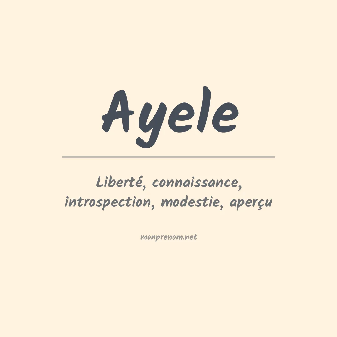 Signification du Prénom Ayele Signification du Prénom Ayele