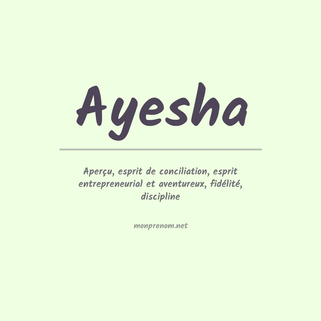Signification du Prénom Ayesha Signification du Prénom Ayesha