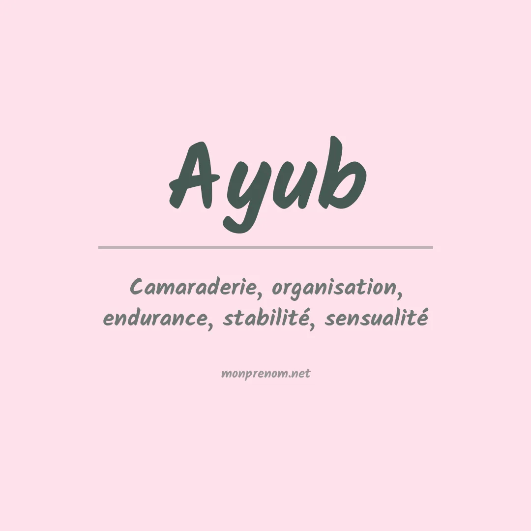 Signification du Prénom Ayub