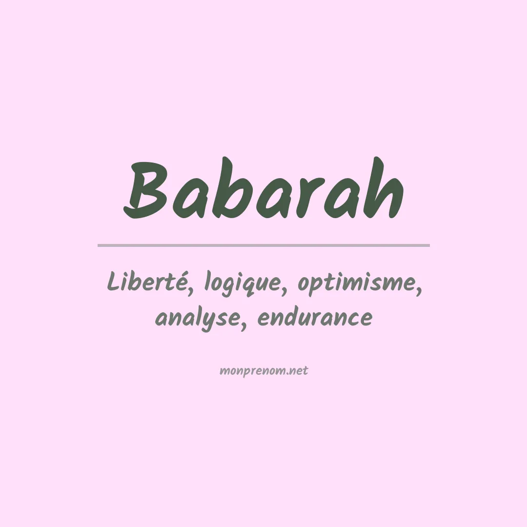 Signification du Prénom Babarah