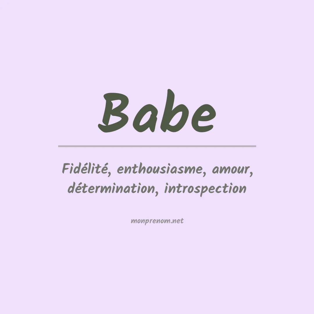 Signification du Prénom Babe