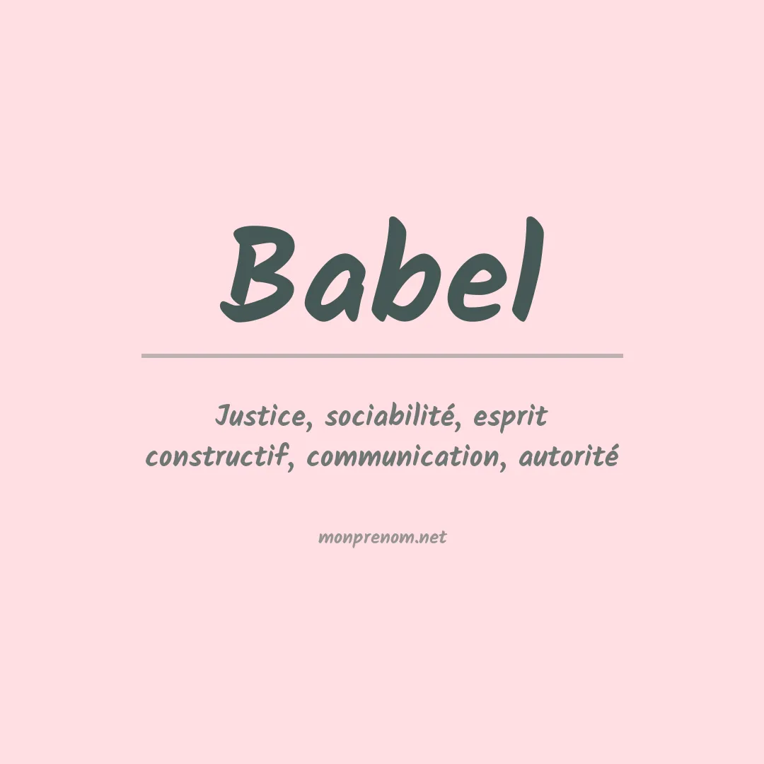 Signification du Prénom Babel