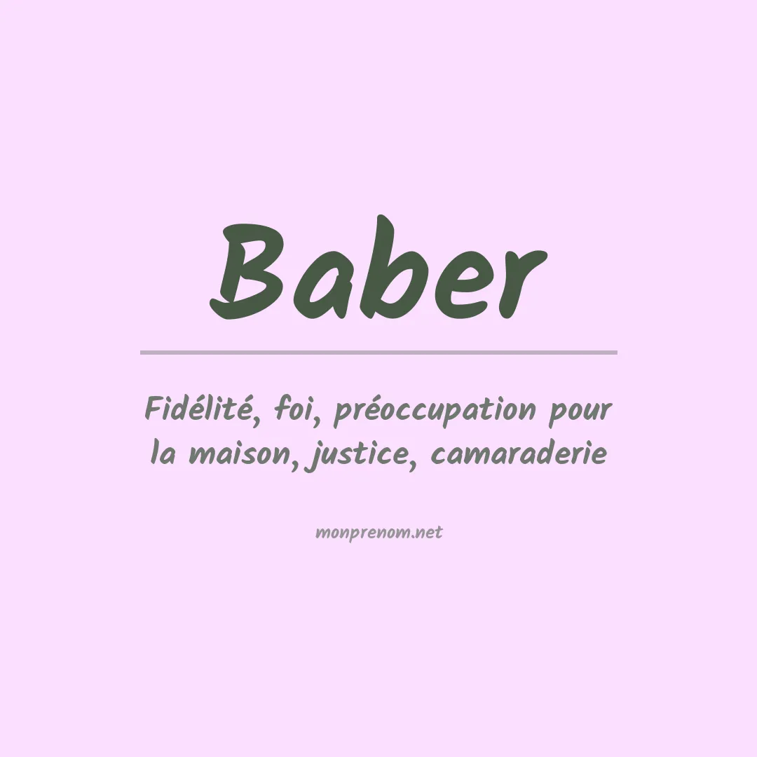 Signification du Prénom Baber