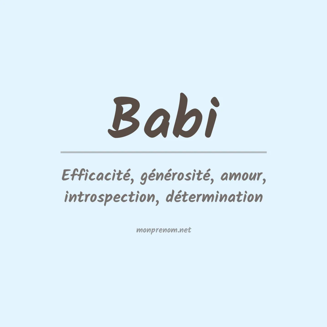 Signification du Prénom Babi