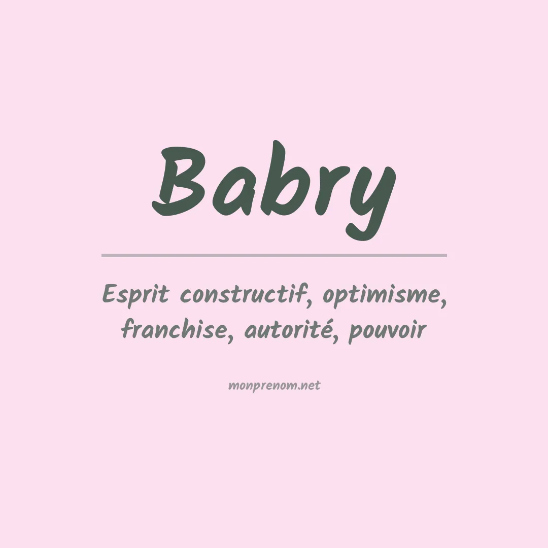 Signification du Prénom Babry