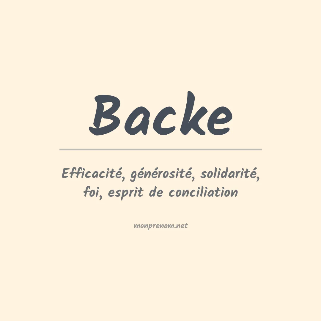 Signification du Prénom Backe