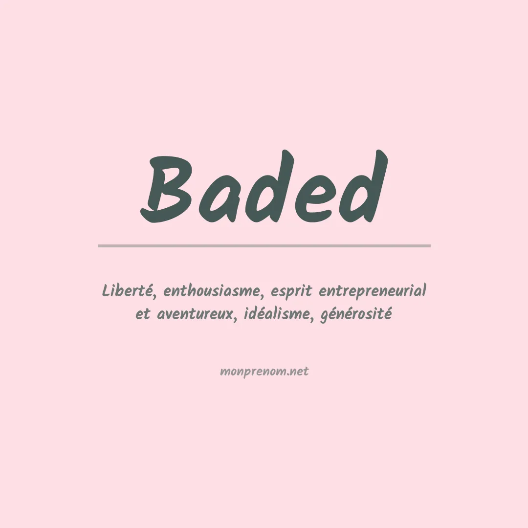 Signification du Prénom Baded Signification du Prénom Baded